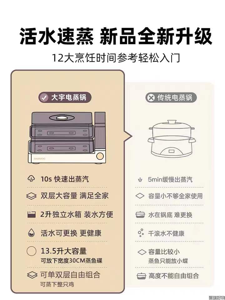 韩国大宇电蒸锅DYZL-120大容量13.5L