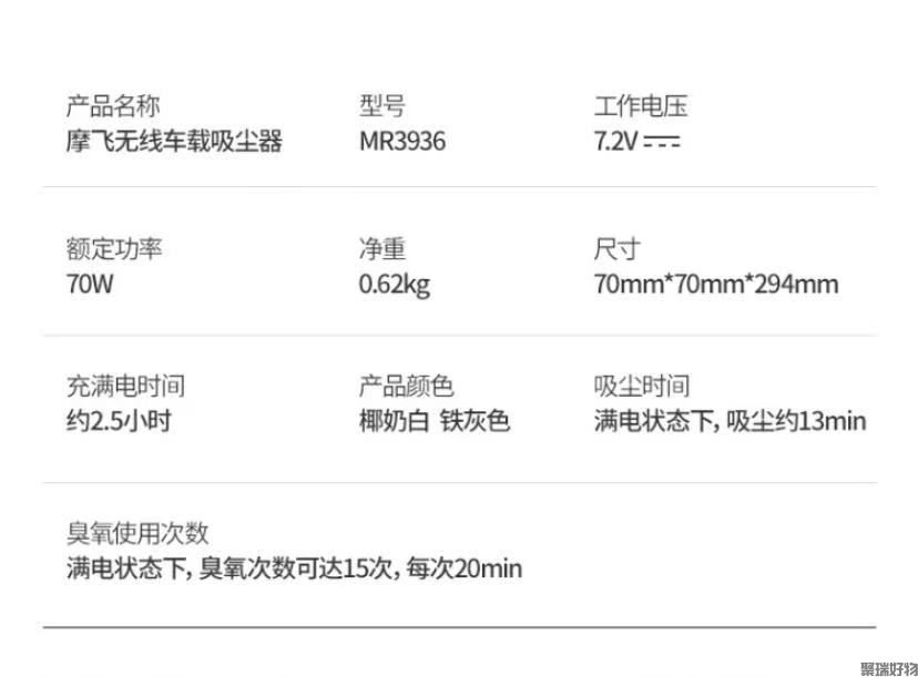 摩飞吸尘器MR3936无线车载手持式便携式